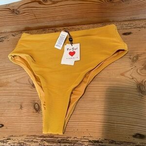 Vitamin A Fred SEGAL golden yellow high waisted bikini bathing suit bottom.
